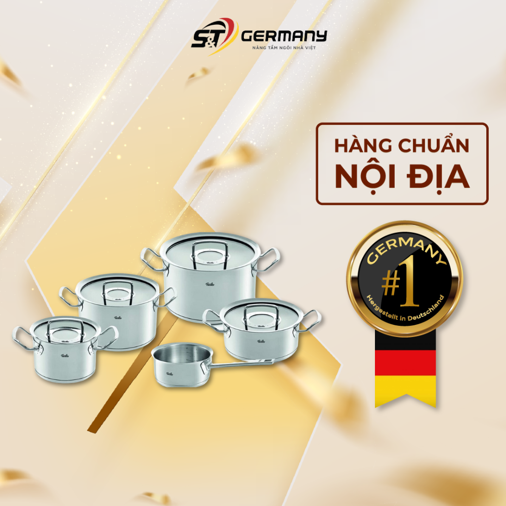 Bộ nồi fissler profi kèm quánh nội địa đức, bộ xoong nồi đức cao cấp chất liệu bền bỉ germanysnt 70002