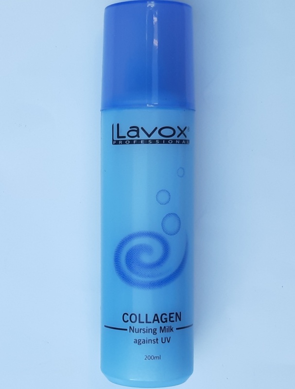 Sữa dưỡng tóc nhuộm, khô xơ, chẻ ngọn Collagen Nursing Milk against UV Lavox nuôi dưỡng tóc 200ml nhập khẩu