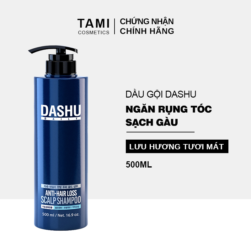 Dầu gội ngăn rụng tóc dành cho nam DASHU Anti - Hair Loss Scalp Shampoo Phục hồi tóc hư tổn Sạch gàu và ngứa dầu gội Hàn Quốc 500ml TM-DG01 nhập khẩu