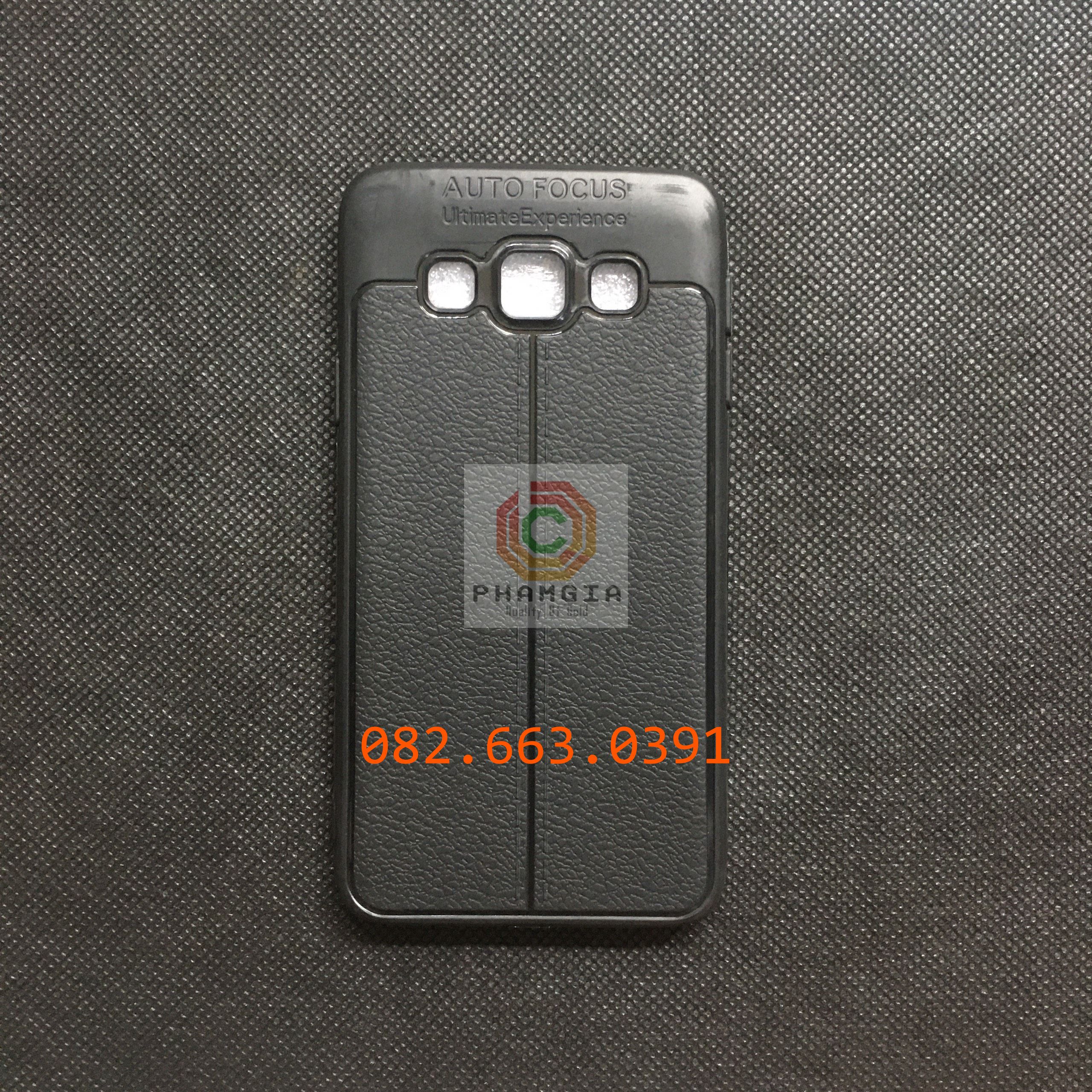 Ốp lưng dẻo đen Samsung A3 2015 vân da sang trọng