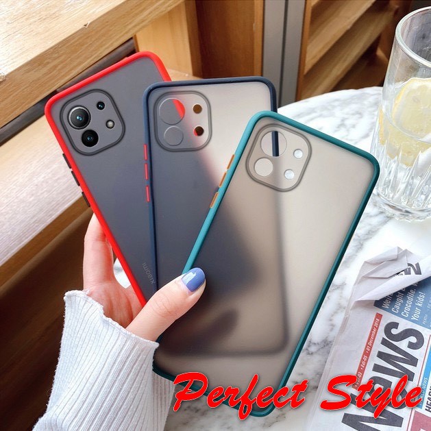 Ốp lưng Xiaomi Mi 11 Lite / Mi11 Lite / Mi 11T pro / mi 11 pro / mi 11 ultra cao su non trong nhám viền màu