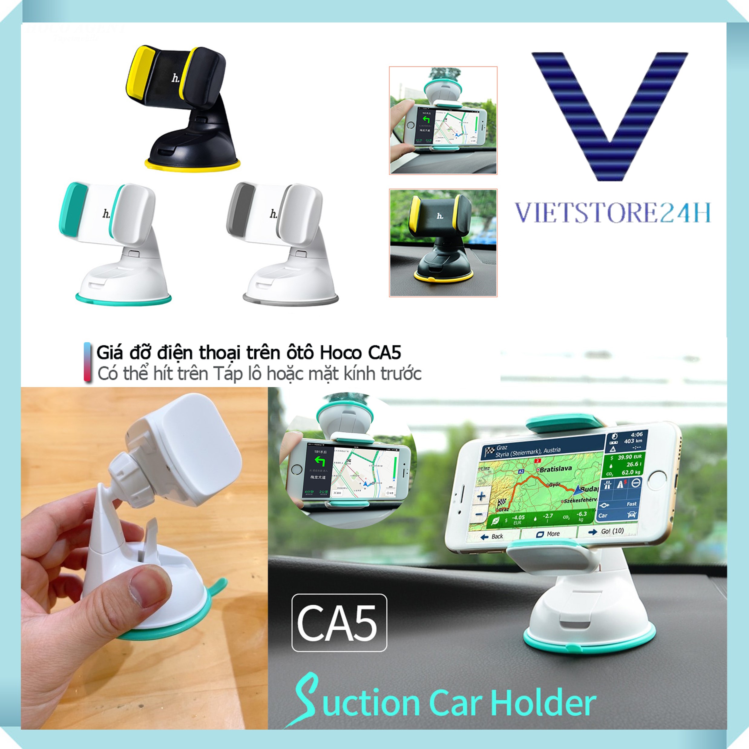 Giá đỡ xe hơi đa năng hoco ca5 cao cấp