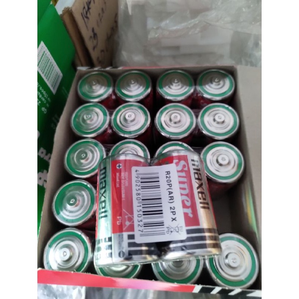 2 viên pin đại Maxell R20