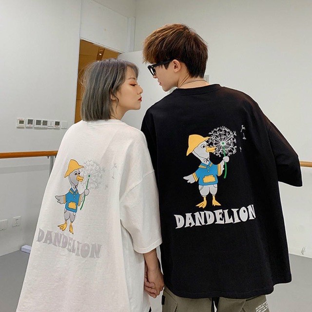 Áo thun cặp đôi nam nữ tay lỡ form rộng  in hình DANDELION unisex giá rẻ chất lượng