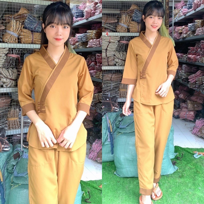 ĐỒ LAM ĐI CHÙA mẫu 3 nút kate