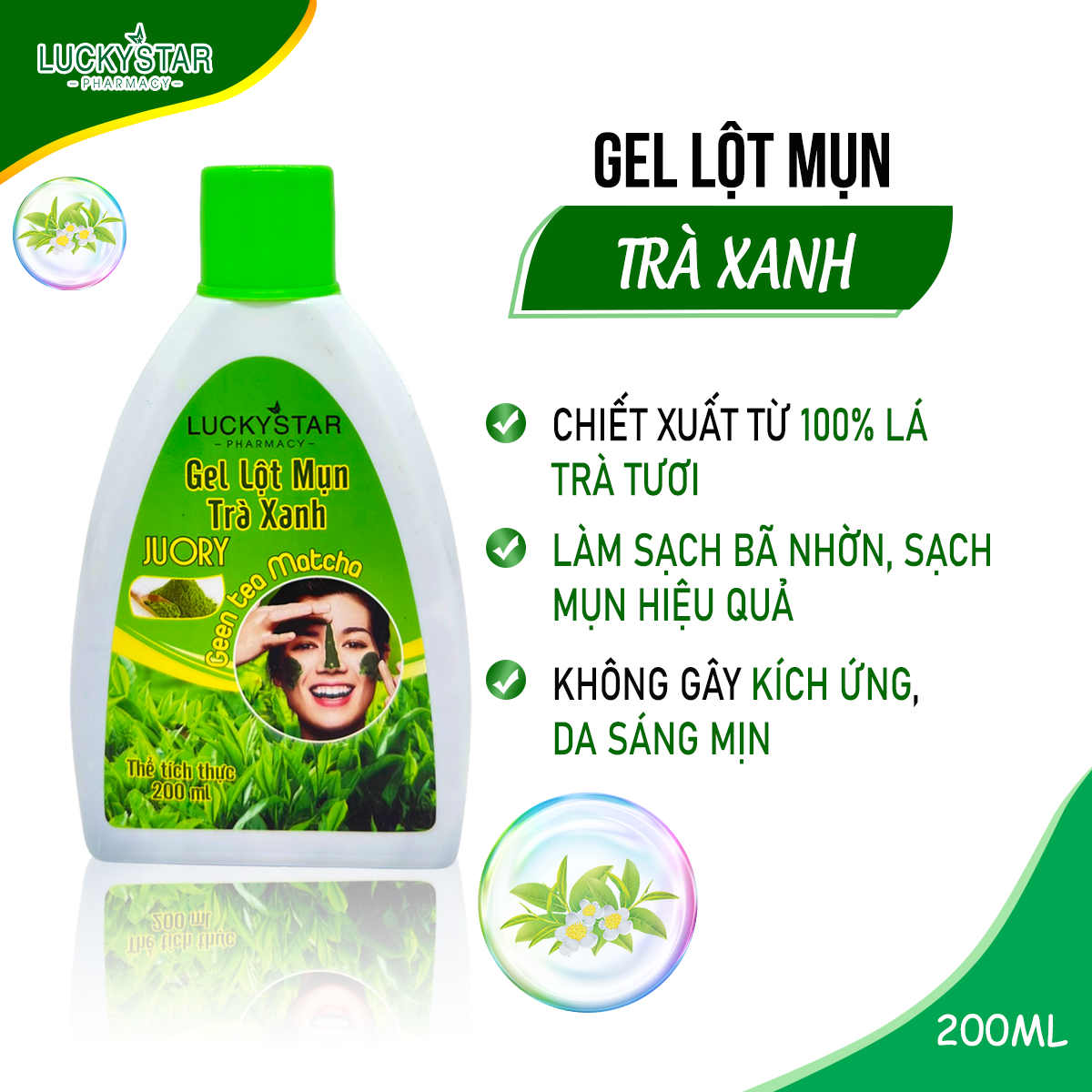 Gel Lột mụn Trà Xanh Lucky Star