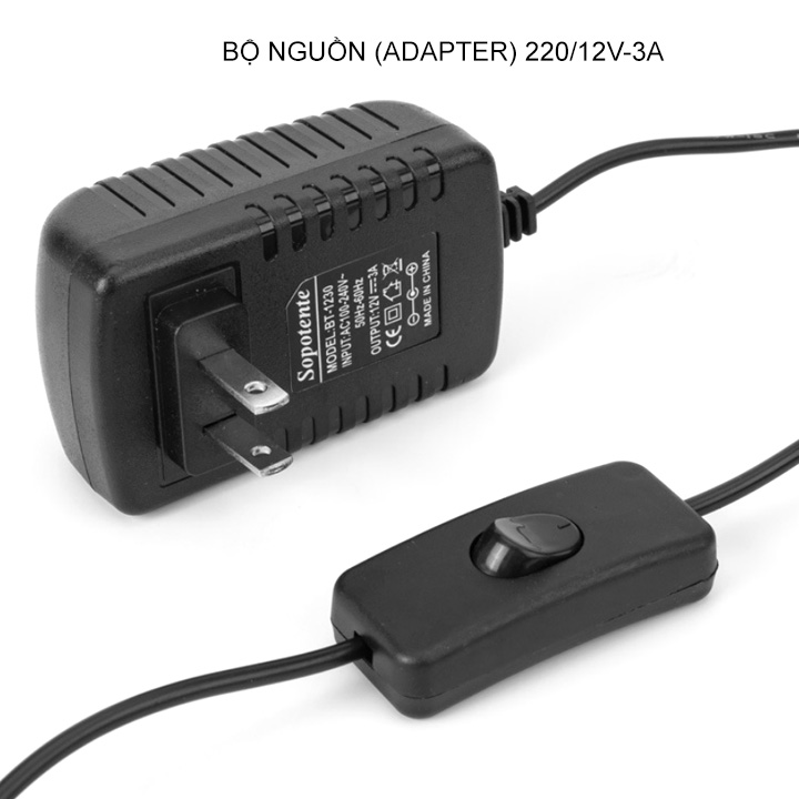 Máy bơm chìm mini 12V kèm adapter 220V/12V-3A