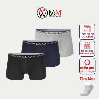 Hộp 3 quần lót nam boxer cotton Organic tự nhiên kháng khuẩn khử mùi thấm hút mồ hôi MRM Manlywear-MM thumbnail
