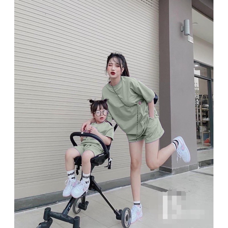 MC577 - BỘ ĐÔI MẸ CON COTTON TRƠN 5 MÀU