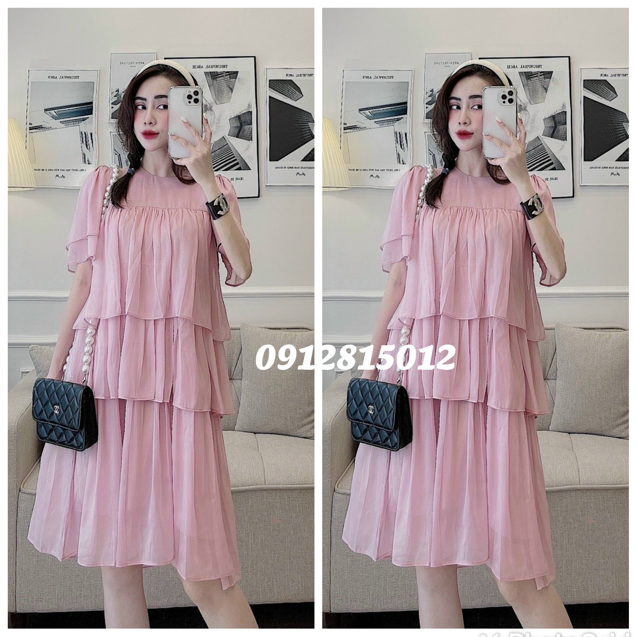 [BIGSIZE] Đầm Suông Nữ Họa Tiết, Váy bầu,đầm bầu thời trang thiết kế chất lụa thô freesize từ 45 đến 70kg