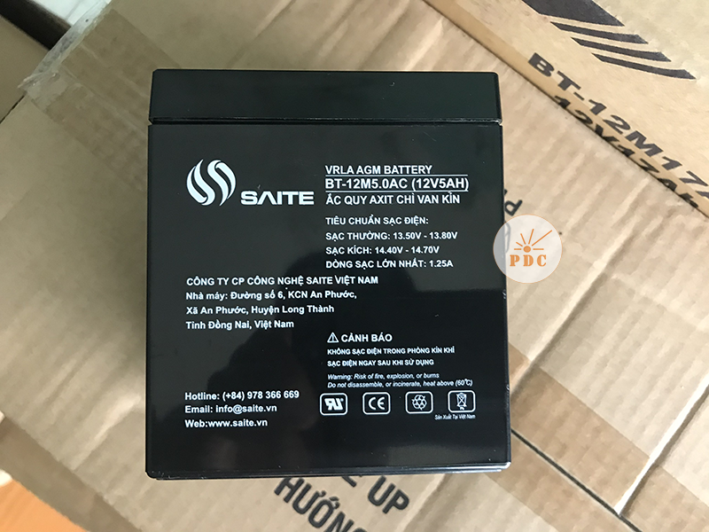 Bình ắc quy Saite 12V 5Ah BT-12M5.0AT - (PDC-TECH)