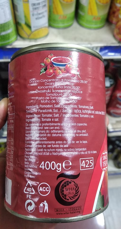 Sốt cà chua Tomato paste Fiamma 400g