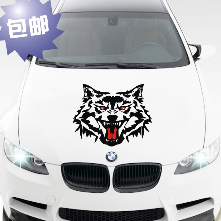 Decal đầu sói trang trí ô tô