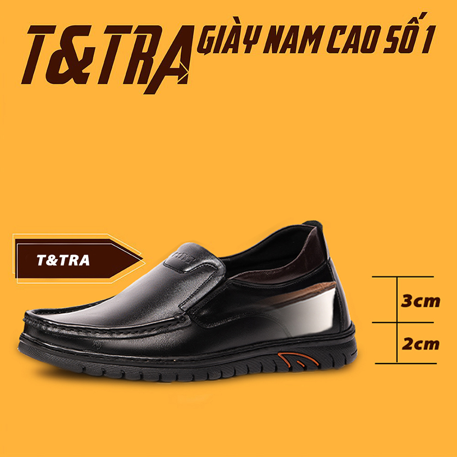 [ 5CM ] Giày Tăng Chiều Cao Nam T&TRA S1071 Đen