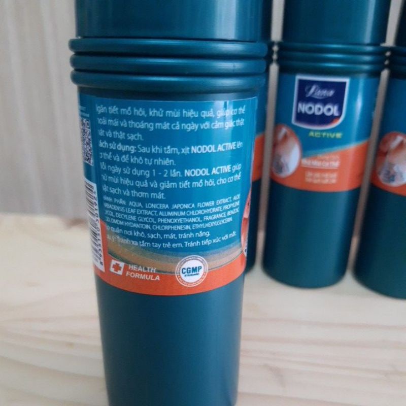 xịt khử mùi nodol active 80ml