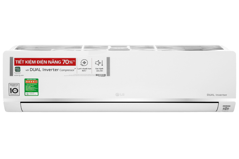 Máy lạnh LG Inverter 1 HP V10API1 - Công suất làm lạnh 9.200 BTU - Độ ồn trung bình 21/39 dB (A) - Tiêu thụ điện 0.77 kW/h