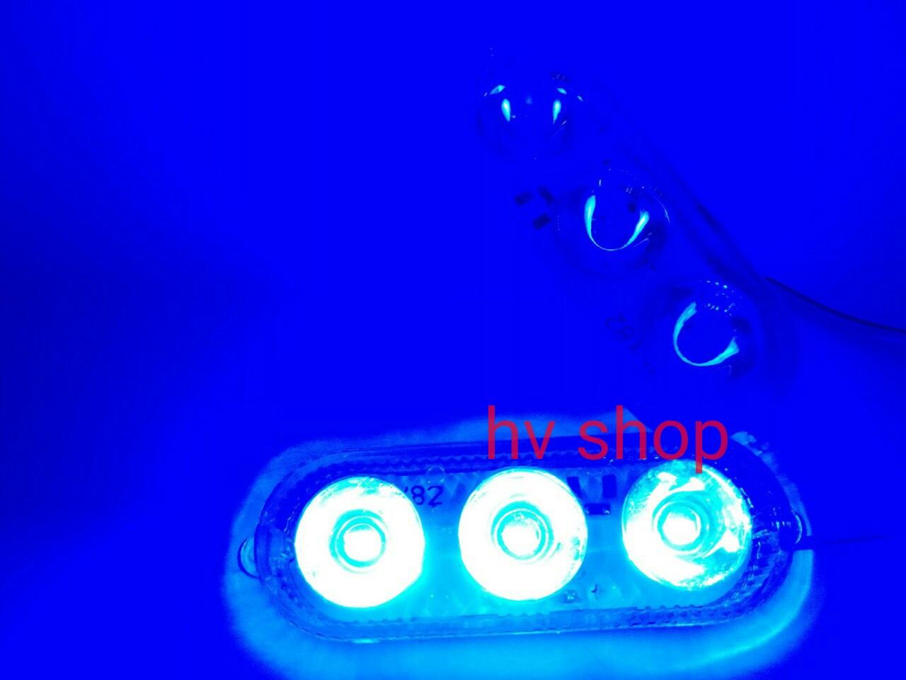 den led xe may Cặp đèn chớp xanh đỏ H6 3led ( xanh đỏ ) ( 1 bộ )