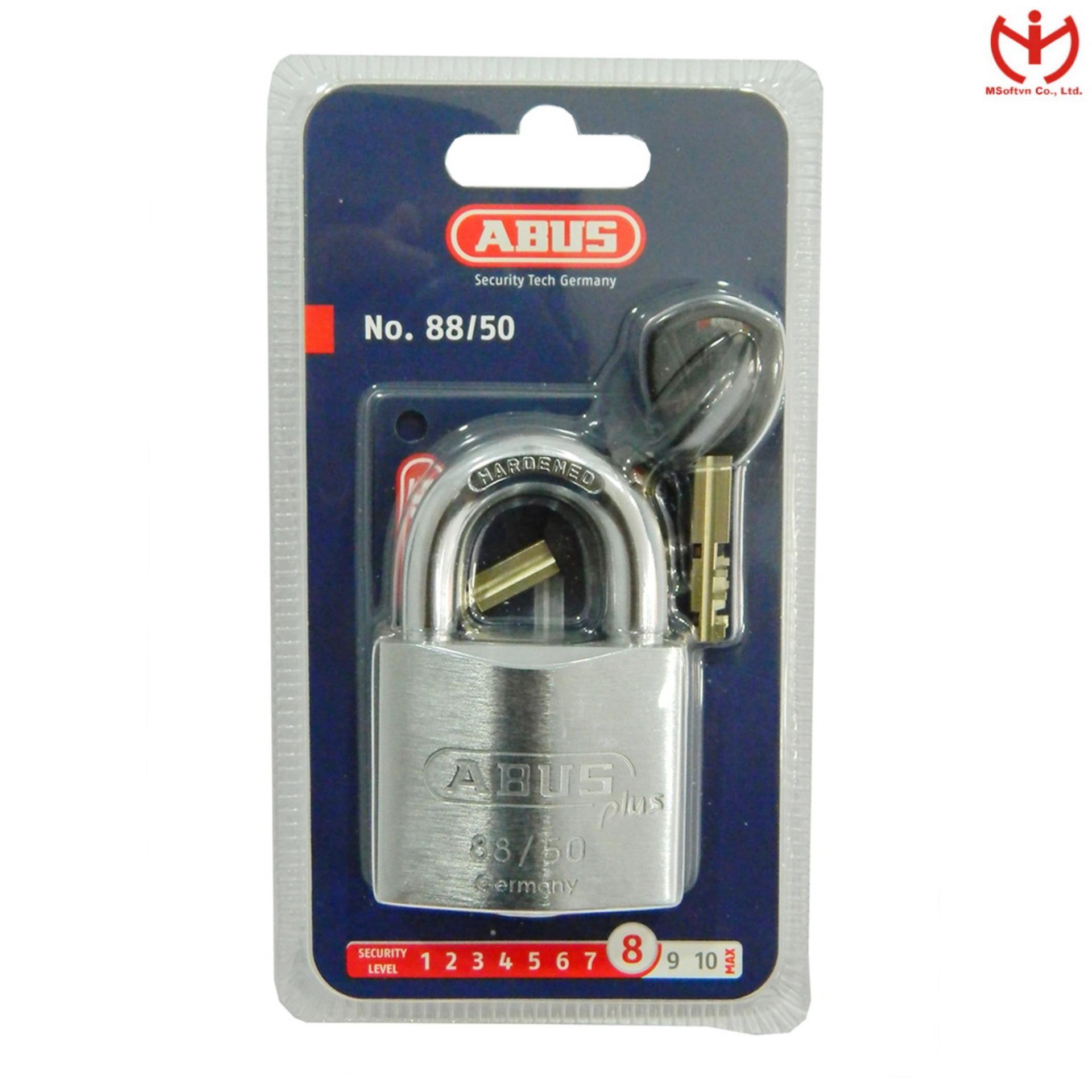 Ổ khóa ABUS 88/50 Plus thân đồng 50mm bọc Niken có thẻ code card - MSOFT