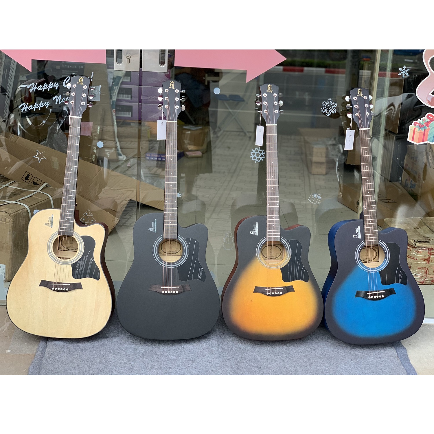 [Tặng kèm phụ kiện] Đàn guitar acoustic HT Music HT-89