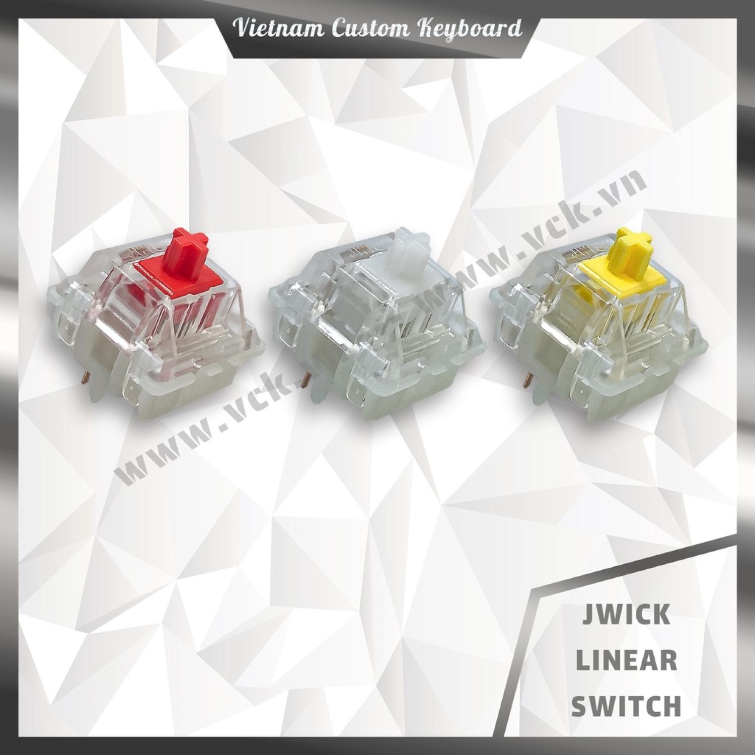 [In-Stock] Jwick Linear Switch Lubed 105-205 | Lựa Chọn Thay Thế Gateron & Akko CS | Red / Yellow / Clear | VCK