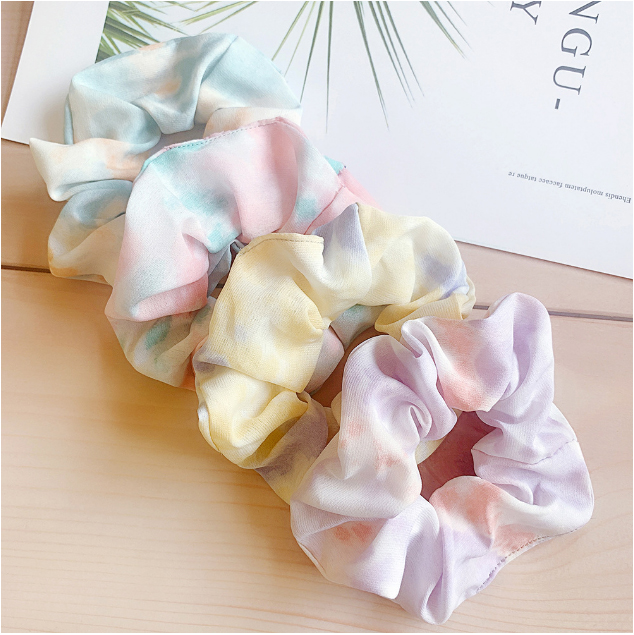 Cột Tóc Scrunchies Buộc Tóc Họa tiết Loang Màu
