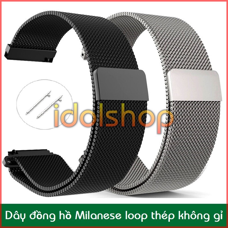 Dây Milanese loop nam châm thép không gỉ 18mm