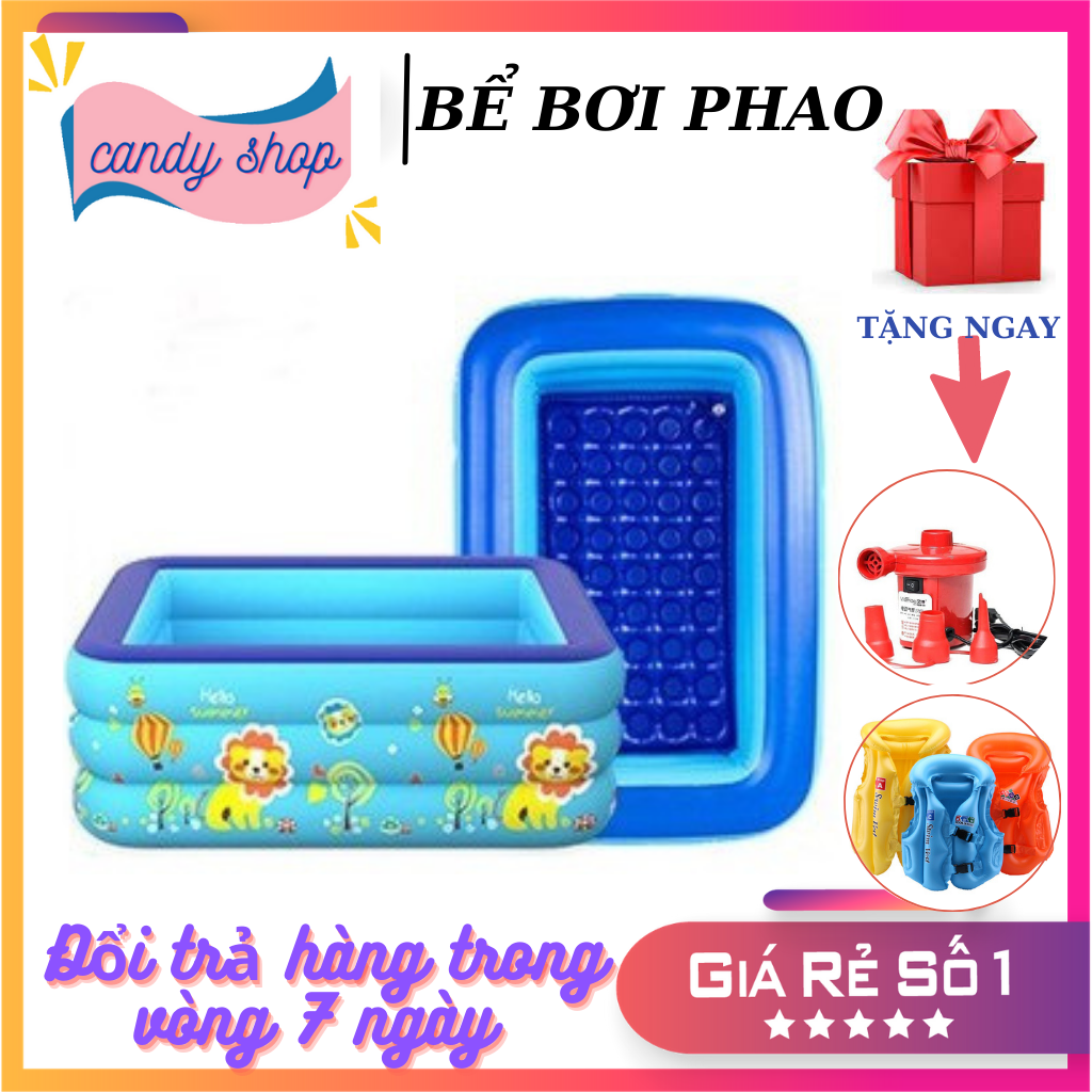 [ KÈM BƠM, ÁO PHAO ĐỒ CHƠI CHO BÉ ] Bể Bơi Phao Bơm Hơi Tại Nhà Chống Trượt An Toàn Cho Bé, Lựa Chọn Bộ Quà Tặng Siêu Hấp Dẫn, Hàng Loại 1