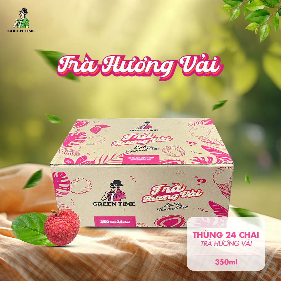 Thùng 24 chai Lục Trà Lài Mật Ong - GREEN TIME (490ml)