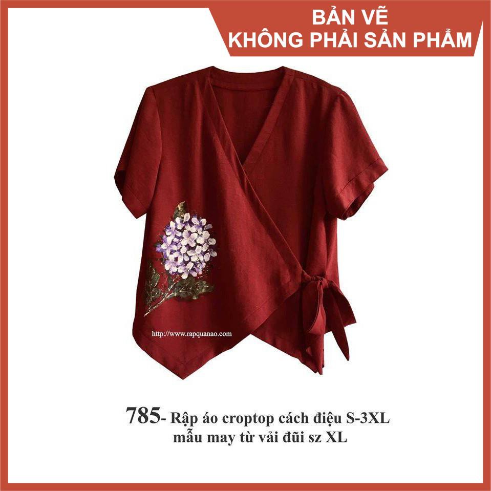Rập giấy mã 785- rập áo croptop