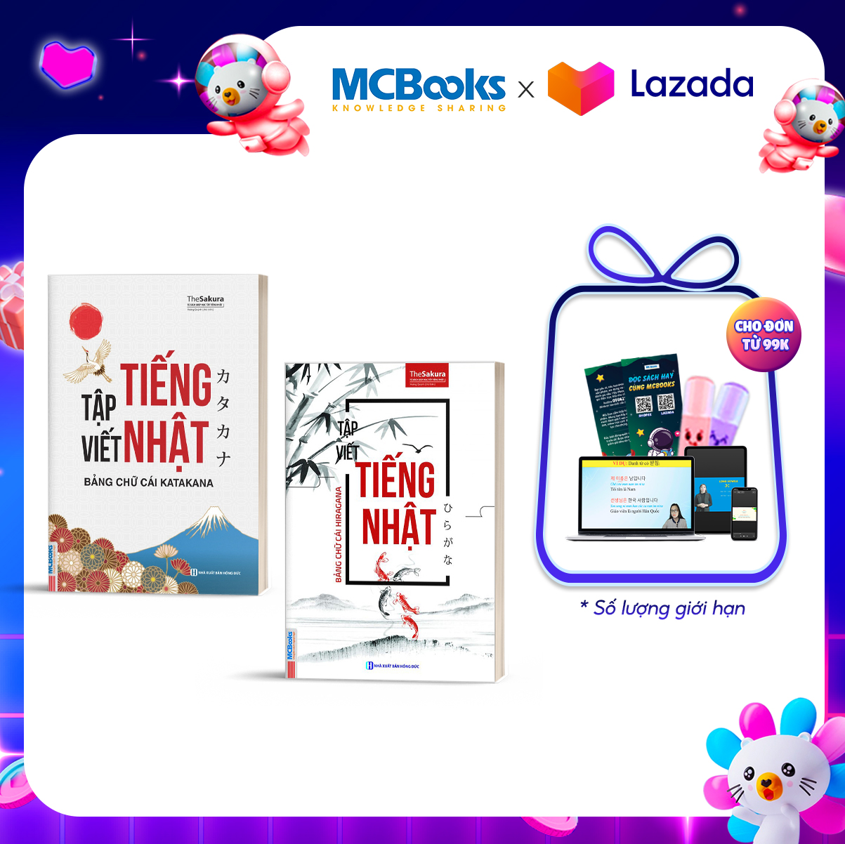 Combo Tập Viết Tiếng Nhật Bảng Chữ Cái Katakana và Hiragana