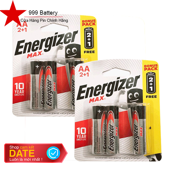 Combo 2 vỉ pin tiểu AA Energizer Alkaline (1 vỉ 3 viên) chính hãng