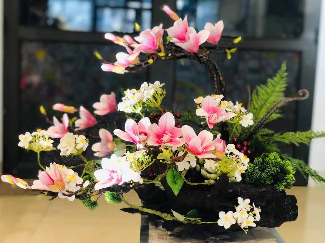 Hoa Mộc Lan Cao Su cao cấp-Hoa giả
