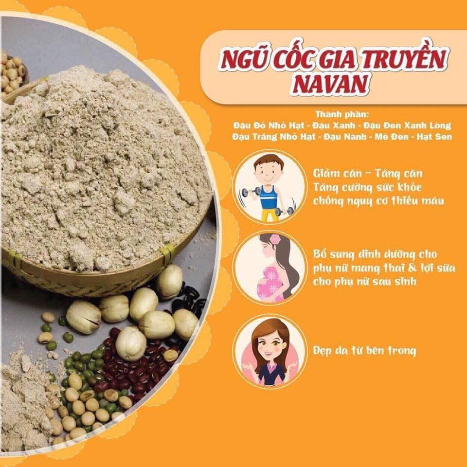 [Shop uy tín] BỘT NGŨ CỐC GIA TRUYỀN NAVAN 800GR