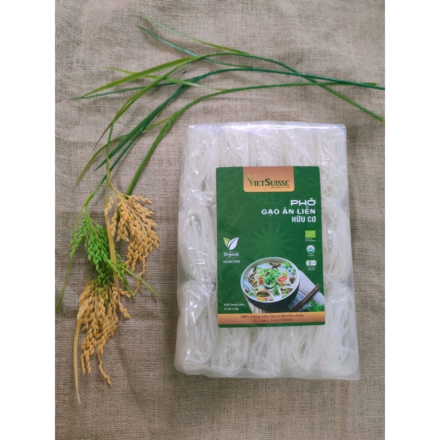 Phở gạo ăn liền hữu cơ VietSuisse 60g (15 gói/túi)