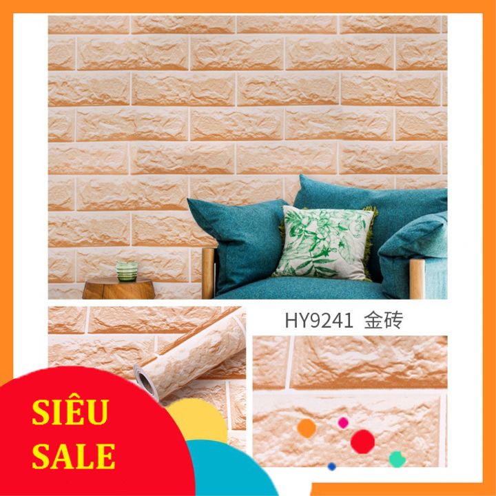 Giấy dán tường gạch 3D 02 có keo sẵn
