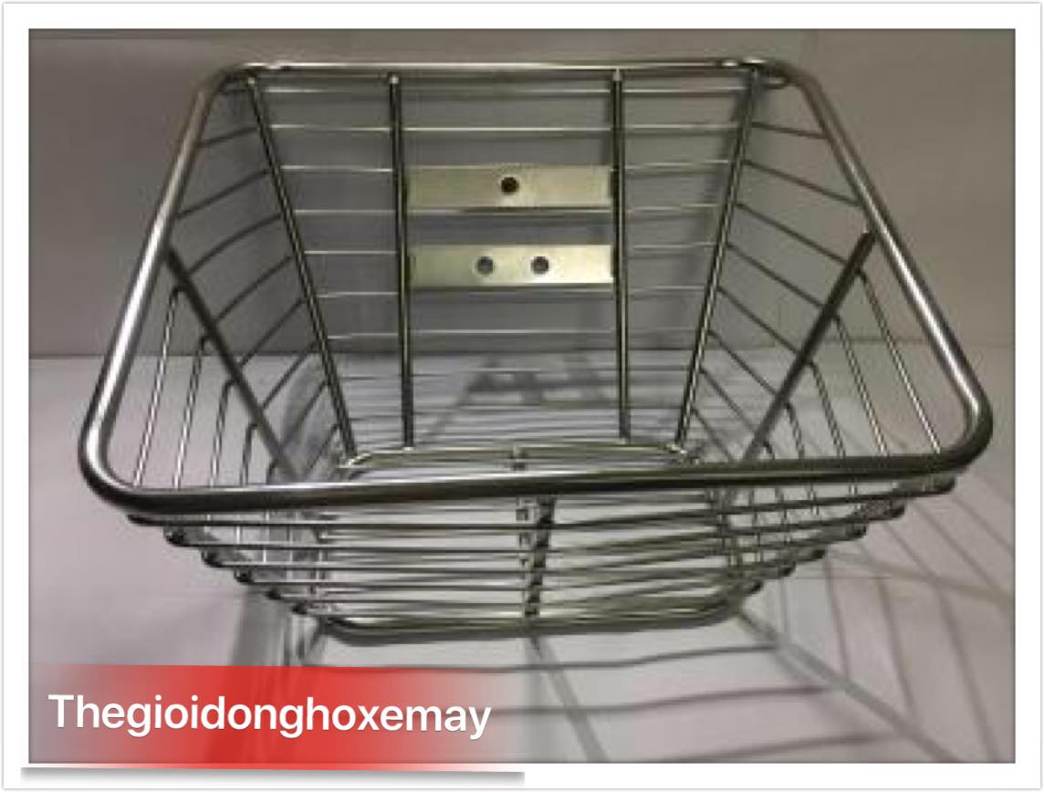 Rổ inox loại nhẹ 10 ly xe Yamaha Sirius sọc ngang ( loại 1,1 kg)