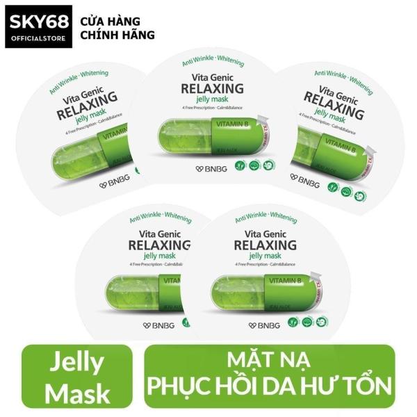Combo 5 Mặt nạ dưỡng da giúp thư giãn và phục hồi làn da mệt mỏi BNBG Vita Genic Relaxing Jelly Mask(Vitamin B) 30ml x 5