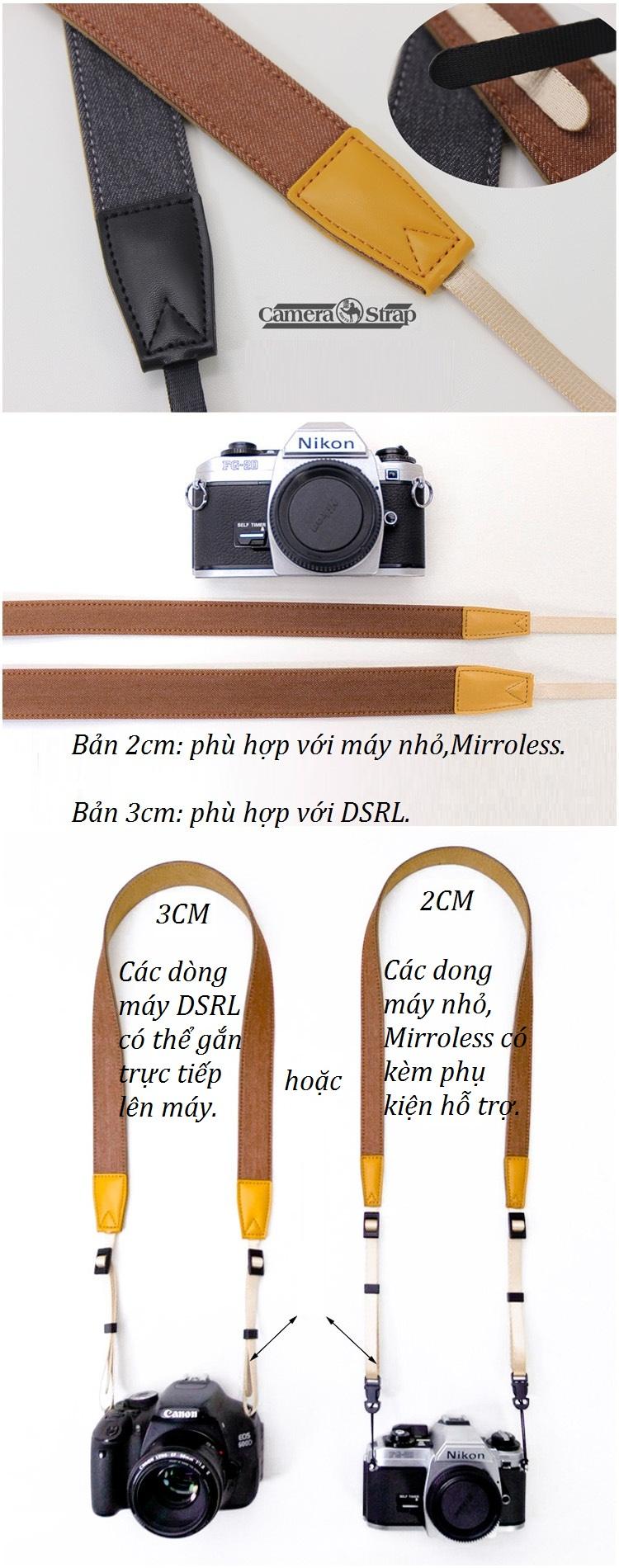 [HCM]Dây máy ảnh shetu bản rộng 3cm