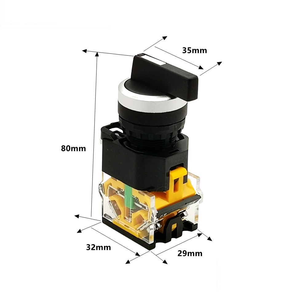Công Tắc Xoay Dài Điều Khiển 2/3 Vị Trí Điều Khiển Tích Hợp 16A Dạng Hàn Quốc