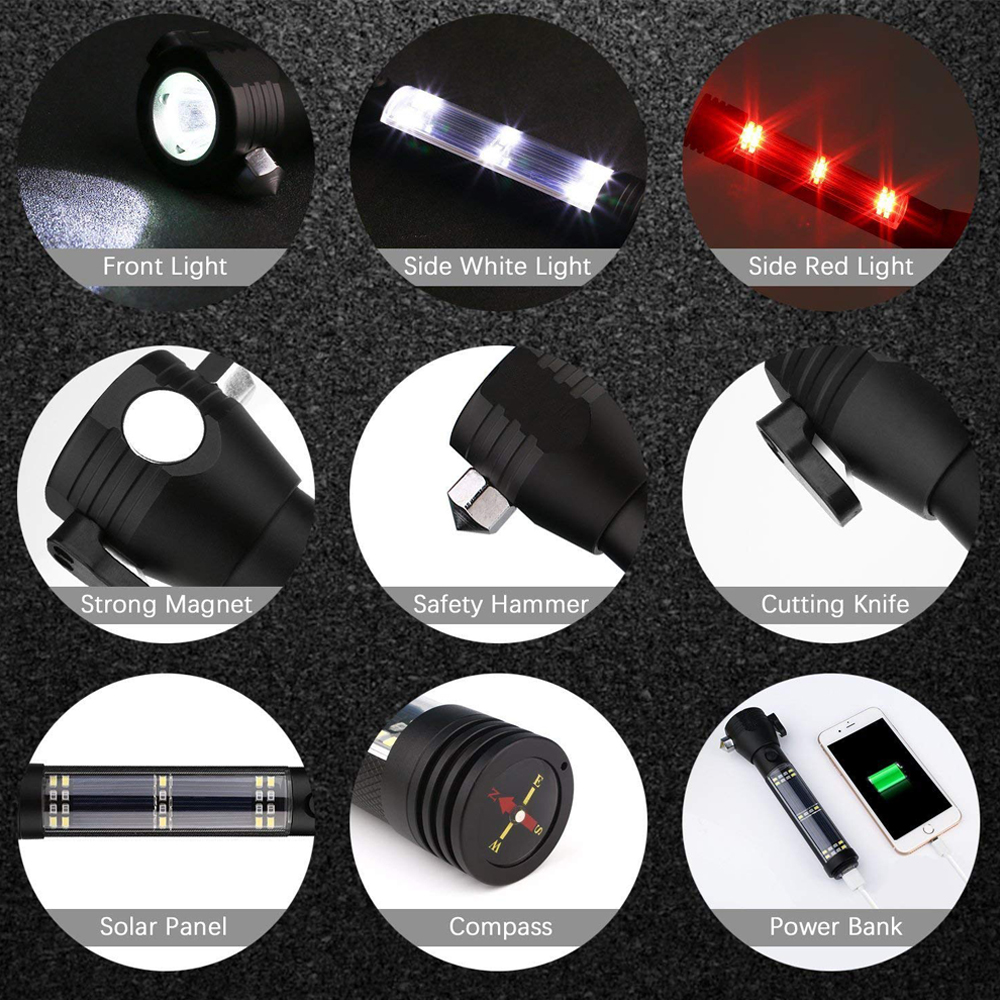 Đèn Pin Police 11 Chức Năng Solar Power Flashlight Cao Cấp