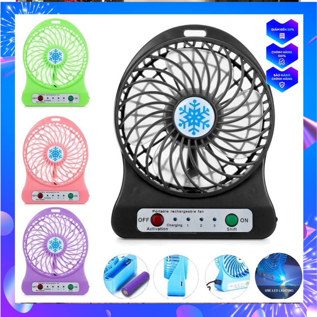 Quạt Sạc Để Bàn 3 Tốc Độ