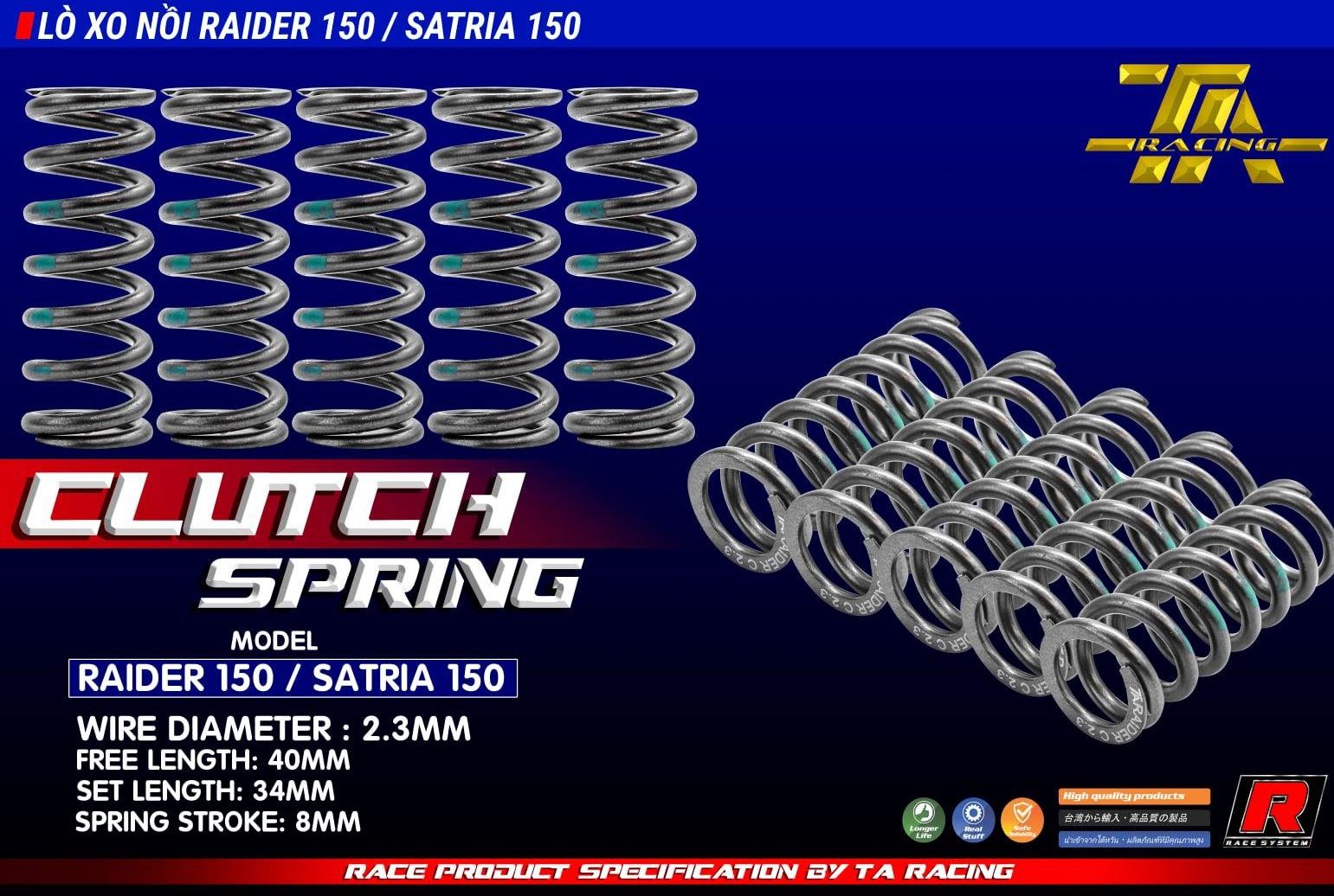 Lò xo nòi -raider satria 150 -ta racing 2.3mm