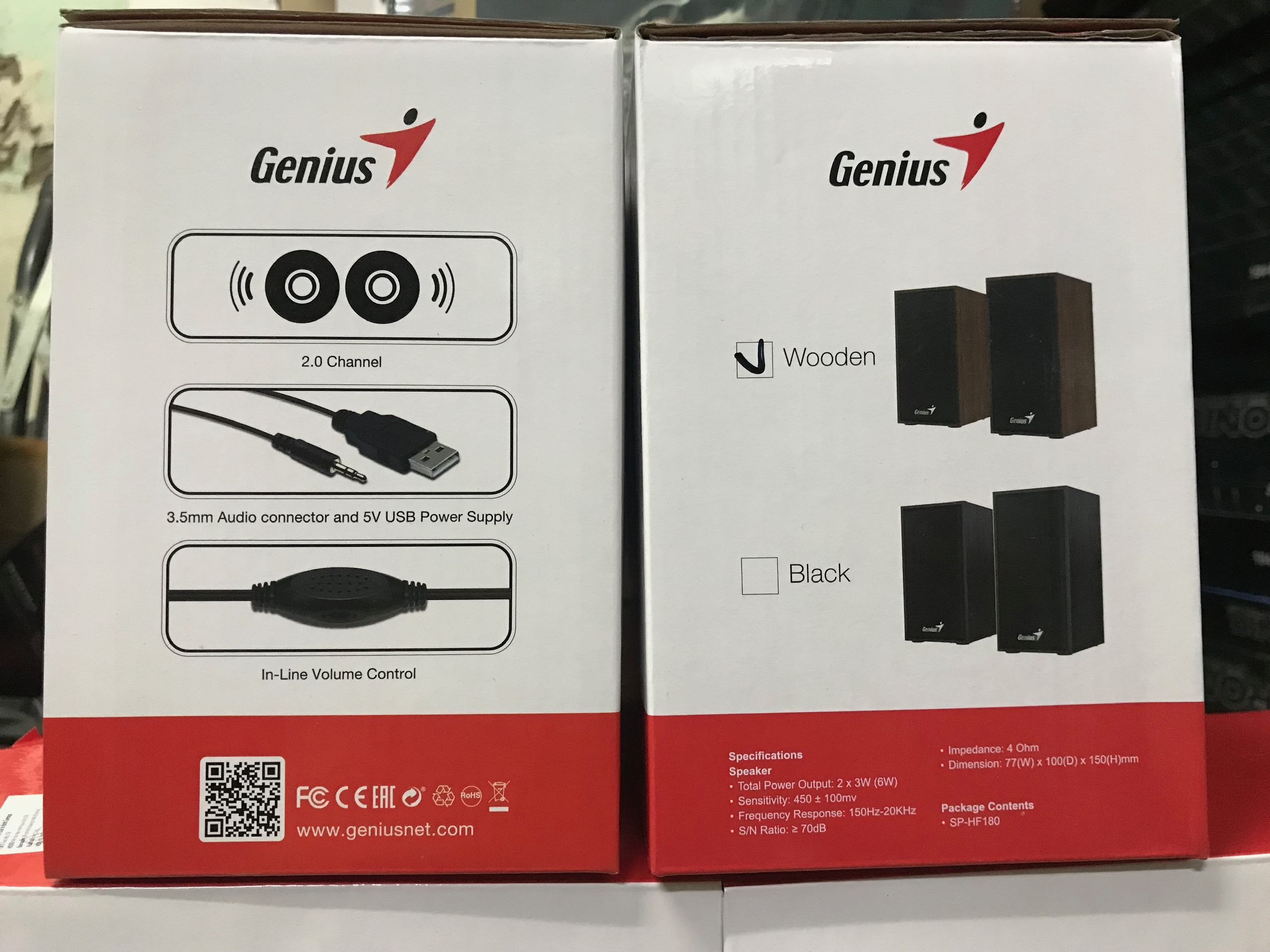 Loa Genius 2.0 SP-HF180 (Vân đen/ gỗ) mới 100%
