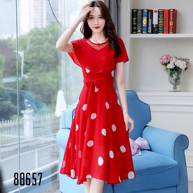 [HCM]ĐẦM LỤA BI THẮT NƠ KÈO ÁO CHOÀNG SIÊU XINH