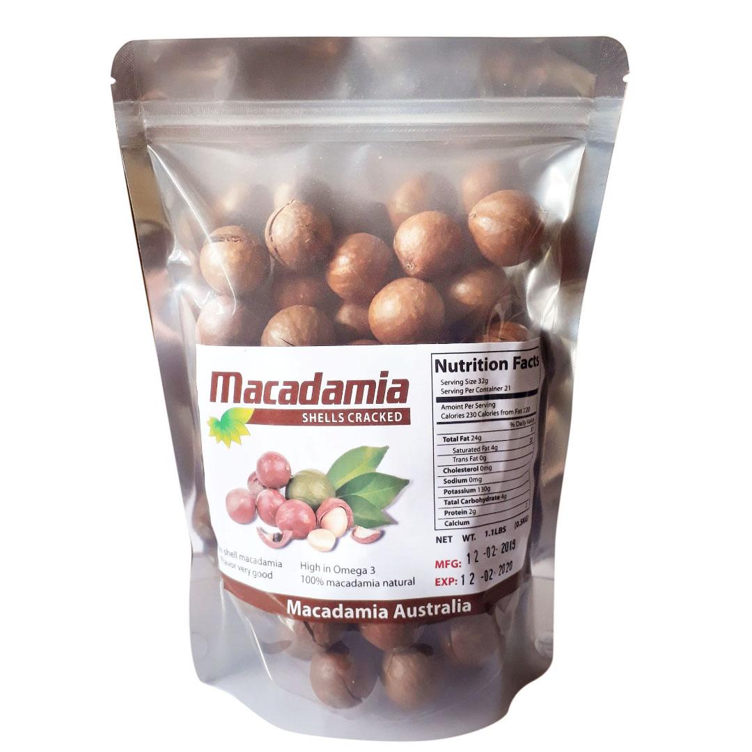 1kg Hạt macca Úc (loại nứt vỏ tự nhiên)