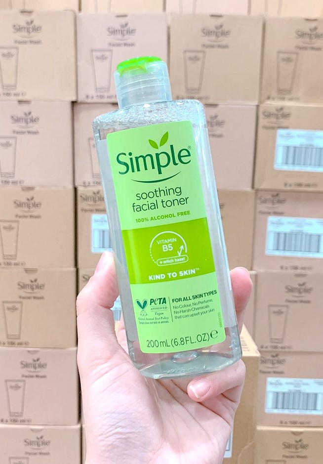 [CHÍNH HÃNG] Nước Hoa Hồng Toner Simple 200ml - Mẫu Mới