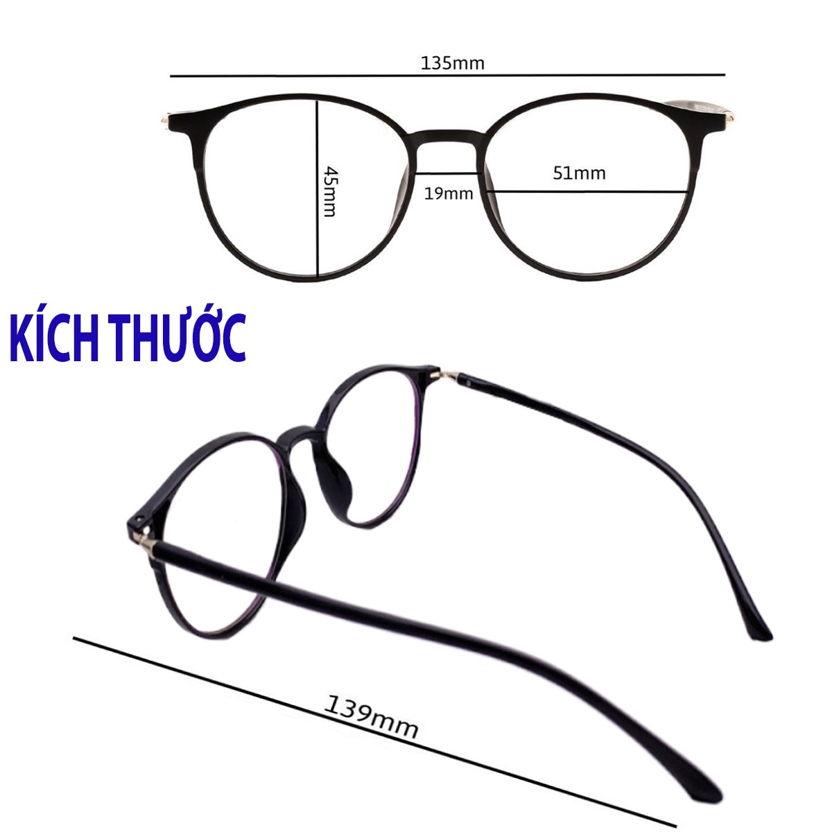 Gọng kính cận cho nam nữ thời trang Hàn Quốc mã 513,kính gọng dẻo, mắt kính không độ chống bụi siêu nhẹ