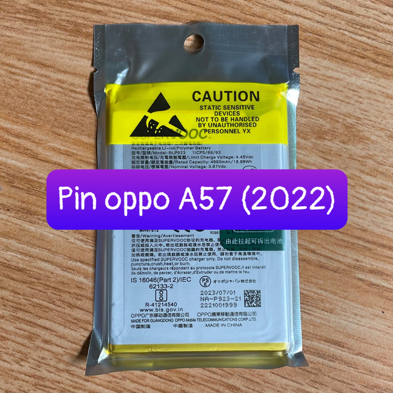 pin oppo A57 2020 / A58 / A97 model BLP923 bảo hành 6 tháng