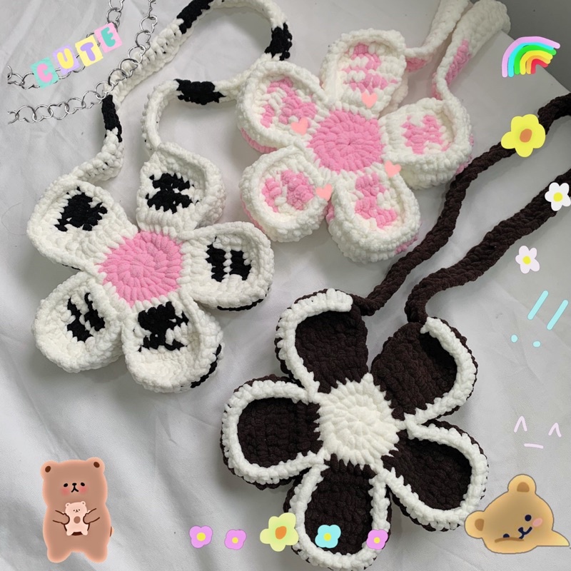 [CÓ SẴN] BLOOM FLOWER BAG - TÚI LEN BÔNG HANDMADE