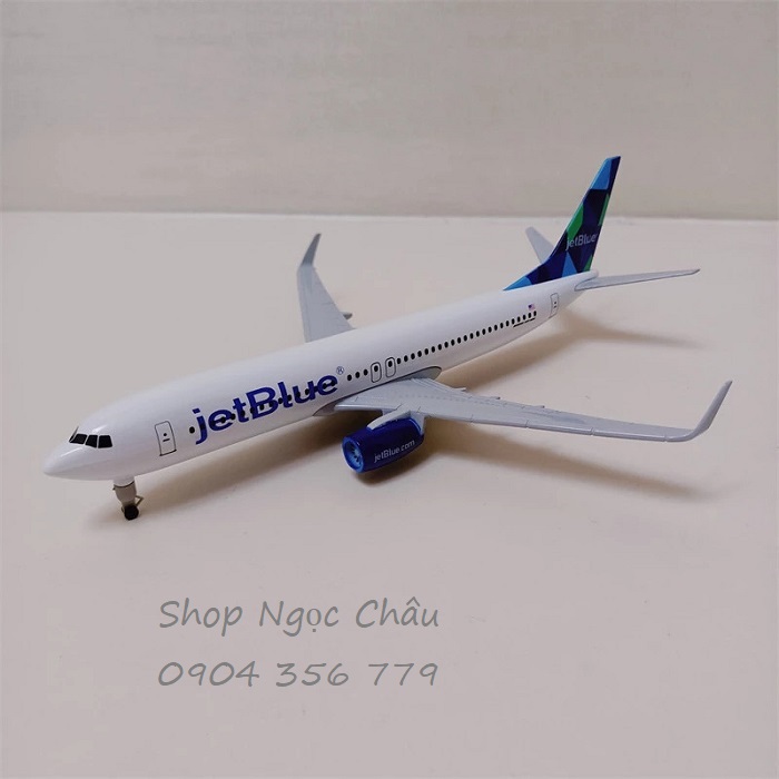 Mô hình máy bay JetBlue B737 20cm có bánh xe